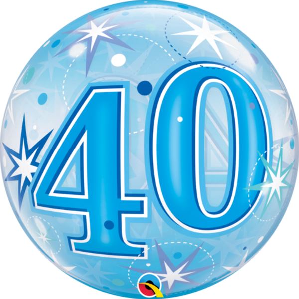 40 Blue Starburst Bubble Balloon